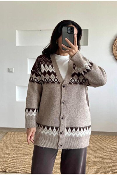 DMBASİC Ethnic Pattern Yumoş Cardigan