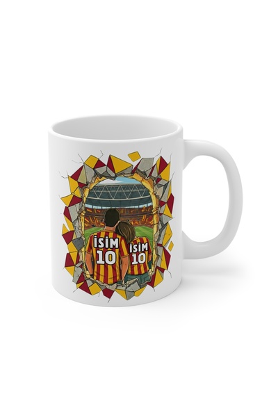 MRN Tasarım Yellow Red Special Mug for Lovers - Fan Mug - Yellow Red Mug - Gift