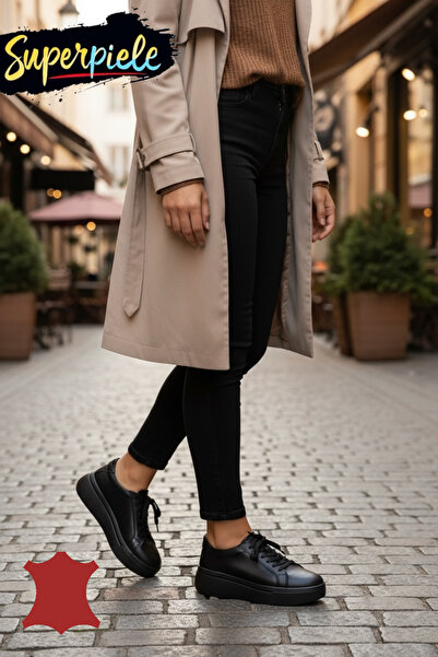 Barilla Women's casual genuine leather shoes with thick sole