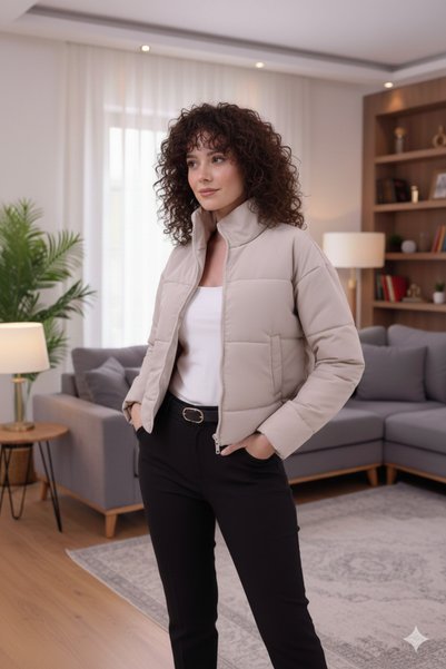 mooishan NoveL Olivia Kadın Kışlık Kadın Şişme Kısa Mont