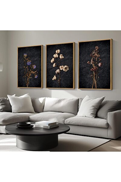 ALAYRA International مجموعة من 3 لوحات فنية تجريدية بسيطة على قماش، مقاس 40 ×...