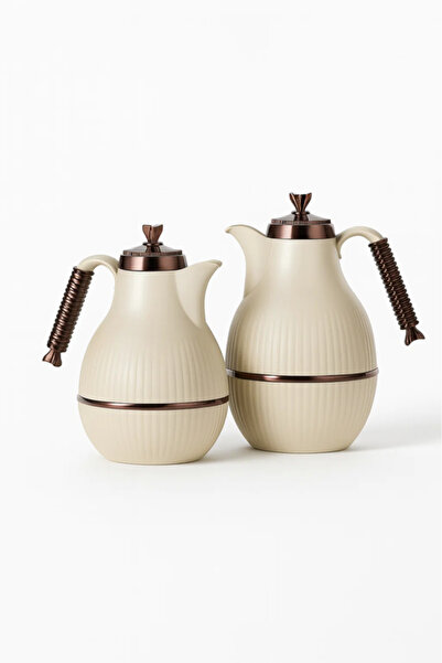 Urbanza طقم ترمس قهوة وشاي عربي معزول بتفريغ الهواء مكون من قطعتين، بتصميم مض...