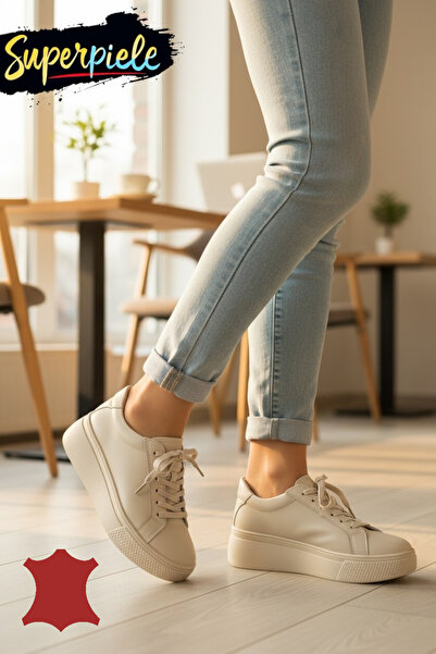 Barilla Γυναικεία casual παπούτσια από γνήσιο δέρμα με παχιά σόλα