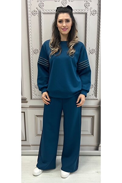 styleFlex Tracksuit with Gold String Inserts in Elastic Viscose