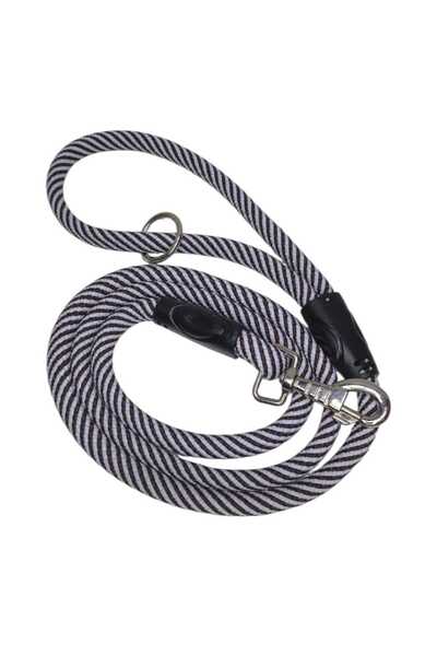 moonparacord حبل مشي للكلاب بني وأبيض 120 سم