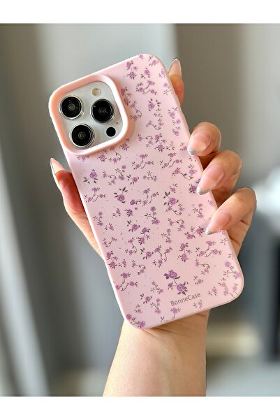 MİRAZ TASARIM حافظة آيفون 16 برو ماكس ذات اللون البودرة مع نمط الزهور