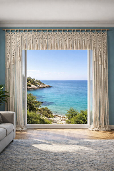 EdaTasarım Makrome Cam/Kapı Perde Fon Perde