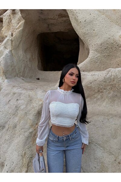 Aida Fashion Tül kolu bluz