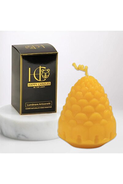 Happy Candles Beeswax Candle, Fir Cone