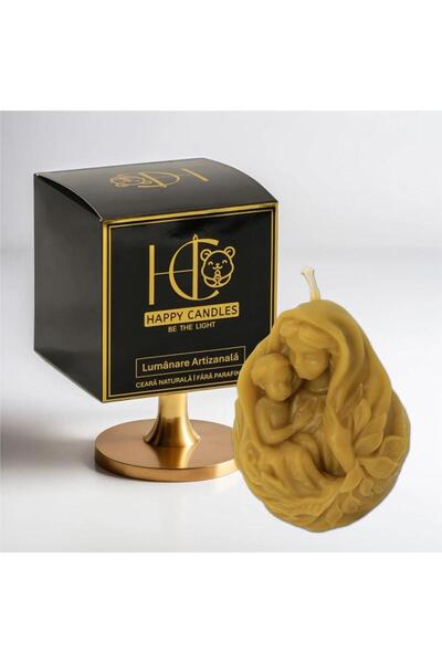 Happy Candles Beeswax Candle, Madonna and Child, Model 2