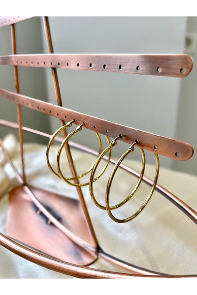 D&Z ACCESSORİES أقراط دائرية ذهبية مكونة من قطعتين |   سيمبل وأنيق بحجم متوسط...