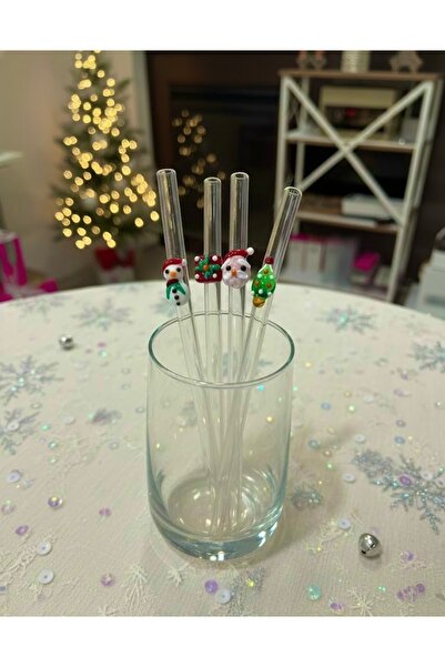 cammurano Special Collection Glass 4-Piece Straw Set for New Year's Eve
