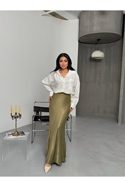 LB Laluna Butik Women's Long Satin Skirt