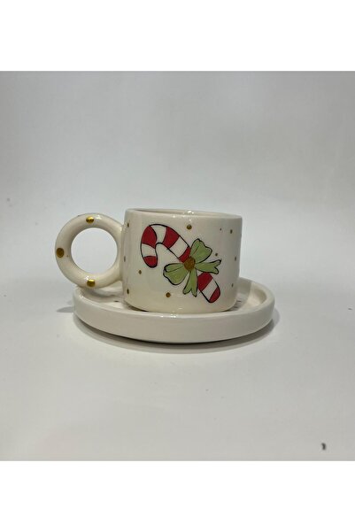 DeSu Ceramic Yılbaşı Şeker Kamışı Fincan