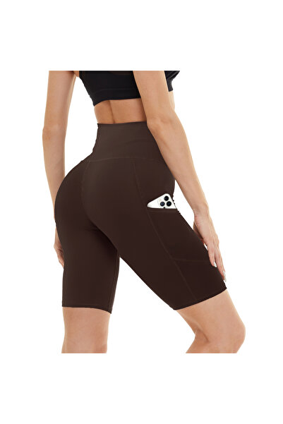 Vitra World Biker Shorts Women With Pockets 8" High Waisted Workout Spandex Tummy Control Gym Running Yoga