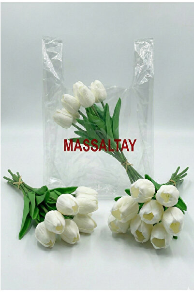Massaltay Wet Tulip 7-Piece Artificial Flower – Wet Textured Decorative Tulip...