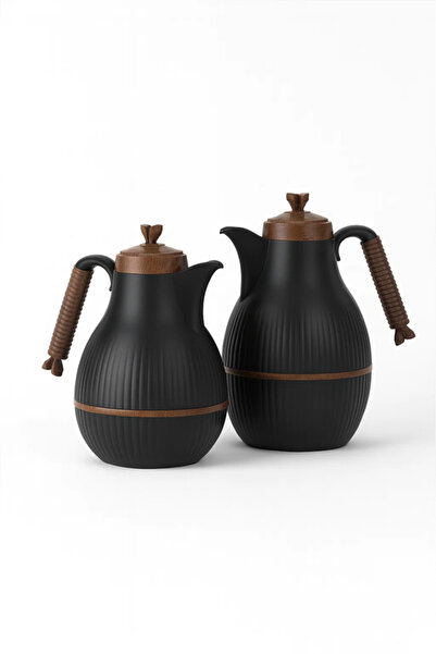 Urbanza طقم ترمس قهوة وشاي عربي معزول بتفريغ الهواء مكون من قطعتين بتصميم أسو...