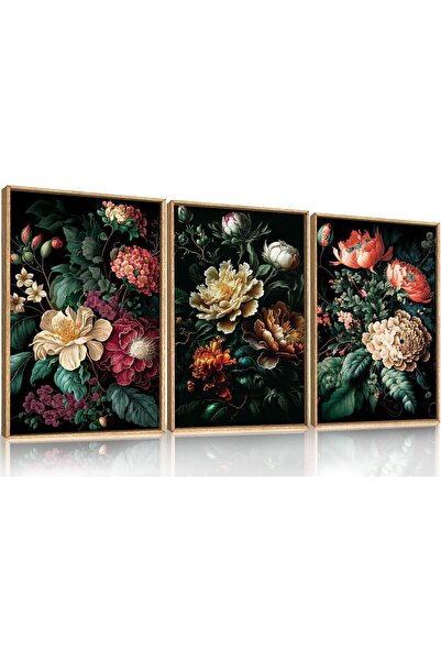 ALAYRA International مجموعة من 3 لوحات فنية تجريدية بسيطة على قماش، مقاس 30×4...