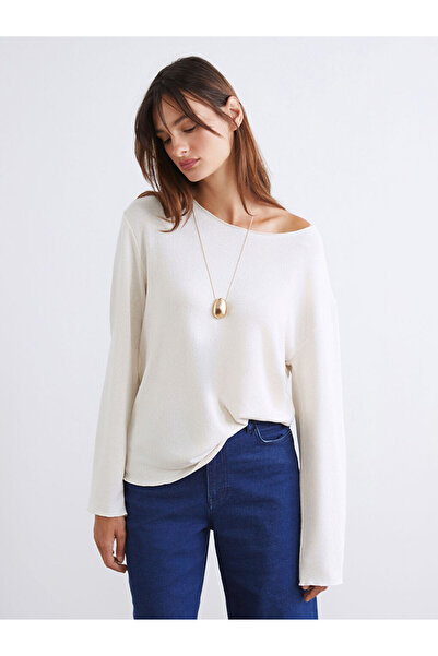 LC Waikiki Beige Boat Neck Blouse