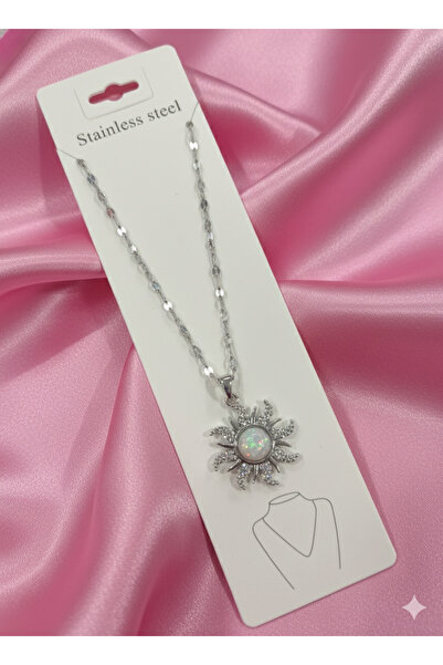 EFSU BİJUTERİ 316L Paslanmaz Çelik Zirkon Taşlı Rapunzel Sun Kolye