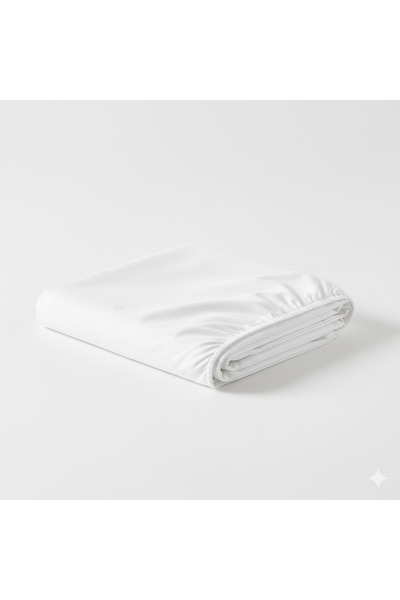 Alpateks Home ملاءة سرير بيضاء مسطحة مقاس 200×200+40 سم، مصنوعة من قماش القطن...