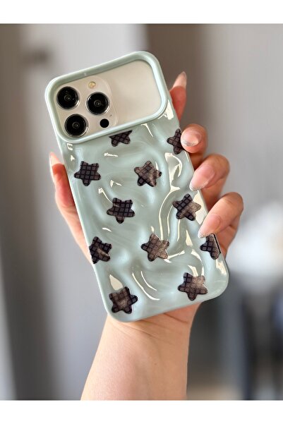 MİRAZ TASARIM غطاء ثلاثي الأبعاد لـ iPhone 17 Pro Max بنمط النجوم اللامع