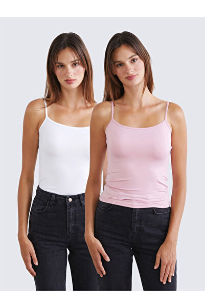 LC Waikiki I Kare Roba Collar Rope Strap Women's Undershirt 2-Pack from Freez...