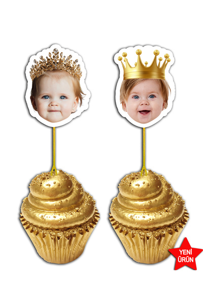 Sunligo Prens veya Prenses Taçlı Kafa ikram kürdanı 15 Adet en fazla 2 adet f...