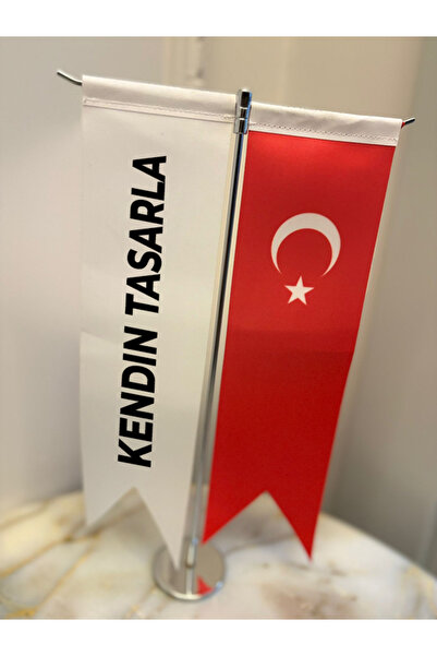 sardes tasarım Kırlangıç Masa Bayrağı | Çift Kat Saten Kumaş | Ofis, Masa ve Kurumsal Kullanım İçin