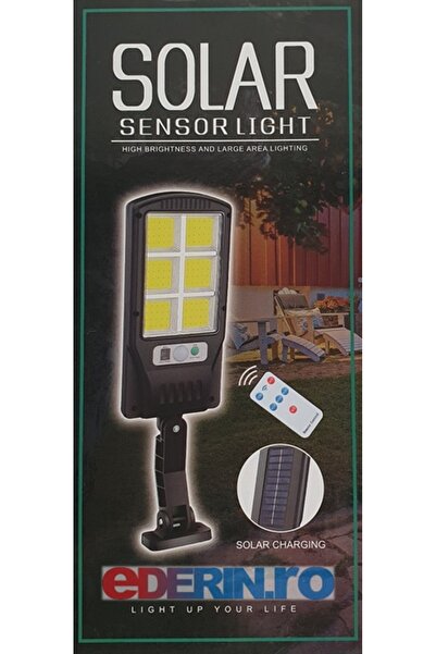 eDERIN.ro Lampa LED solara stradala, Luminozitate 4400 lm, Senzor de miscare ...