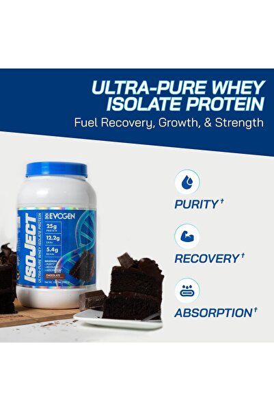 EVOGEN بروتين مصل اللبن المعزول من إيزوكجت، بنكهة الشوكولاتة، 25 حصة