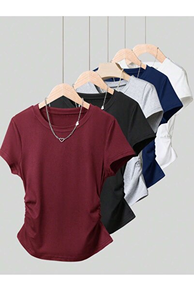 By Layina UNISEX RAHAT OVERSIZE BİSİKLET YAKA TİŞÖRT