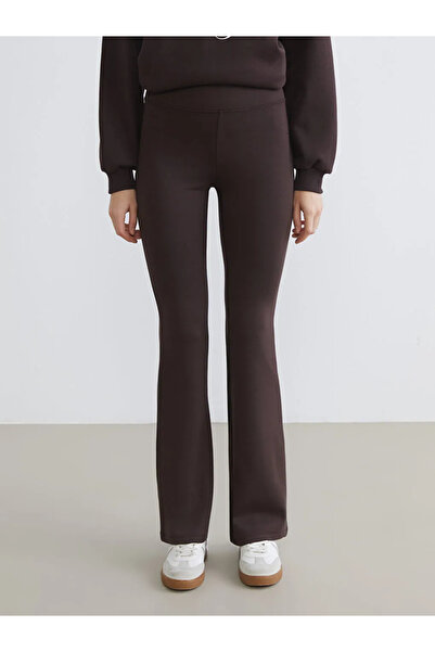 LC Waikiki XSIDE Kahverengi Beli Lastikli Ispanyol Paça Kadın Eşofman Altı