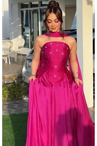 STAYILK DRESSES فستان بيسان اسماعيل اللون فوشي