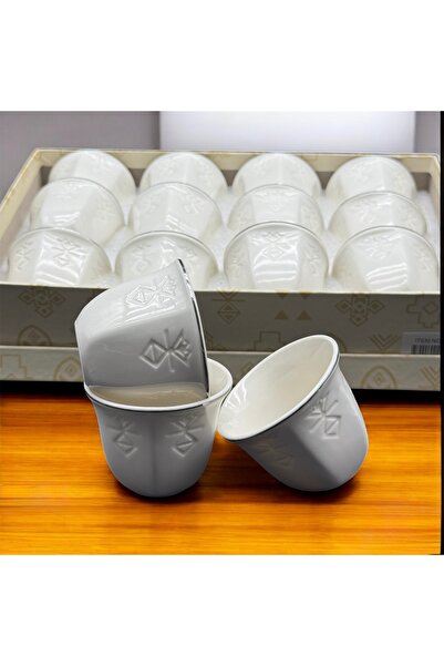 cc bin shihon Arabic coffee cups, set of 12 pieces, with traditional Sadu touches. Porcelain coffee cups.