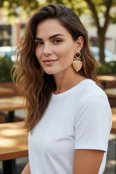 ayoljewelry Coral Flame Gold Earrings