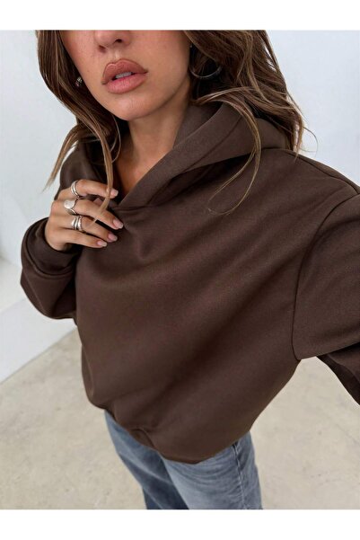 MONFİ Γυναικείο φούτερ με κουκούλα oversized