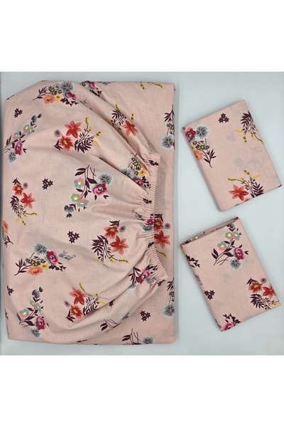 pınarhome collectıon 100% Organic Cotton Fabric Elastic Fitted Sheet+ Pillowcase***Corner Depth 28-30 Cm*** ew Season///