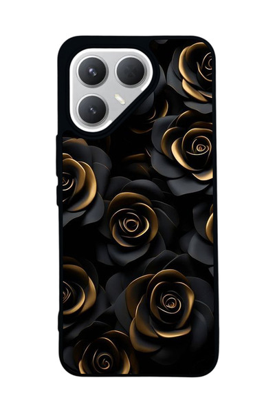 TECNO حافظة سوداء متوافقة مع هاتف Pova 7 Pro – سيليكون ناعم، واقي، غطاء ممتص للصدمات