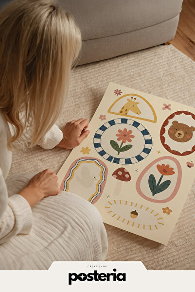 Posteria Vintage, Erkek Ve Kız Çocuk, Bohem İskandinav Çocuk Odası Dekoru, Ço...