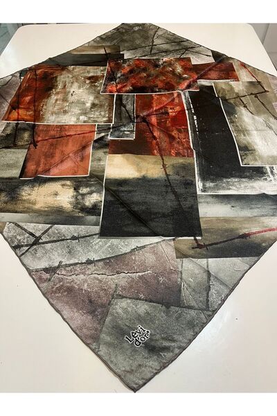 Levidor 90X90 Silk-Look Emerald Green - Burgundy Scarf – Non-Slip Twill Styli...