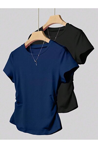 By Layina OVERSIZE BİSİKLET YAKA TİŞÖRT