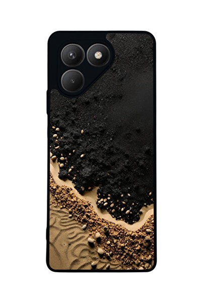 TECNO Pova 7 Matte Compatible Black Case – Soft Silicone, Protective, Shock-A...