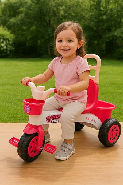 Retoys İlk Arabam Çocuk Prenses Bisiklet 3 Tekerlekli Pedallı Sepetli +2-10 Yaş(Kutulu)