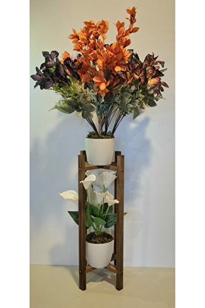 KOVANCI MARANGOZ DEDE DEKORATİF AHŞAP SAKSILIK SAKSI AYAĞI SAKSI STANDI DÜZEN...