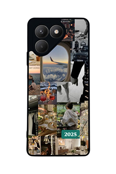 TECNO Pova 7 Matte Compatible Black Case – Soft Silicone, Protective, Shock-A...