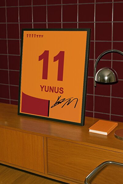 Base Concept Yunus Akgün 11 İmzalı Sarı Kırmızı Forma Tasarım Poster Tablo (Ç...