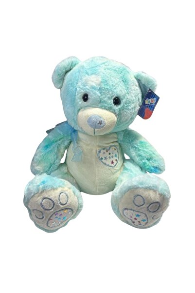 TRUST STORE 35 cm Cute Plush Bear with Star on the Toe Soft Hugging Toy Blue