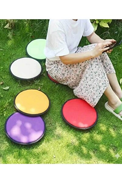 RevuBaby Yuvarlak Sandalye ve Yer Minderi (45 cm) - Dekoratif & Renkli Bahçe,...