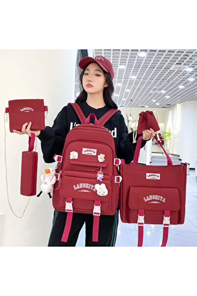 Generic Fashion Zipper Canvas Student Tote Large Capacity Lightweight Middle School Waterproof Backpack